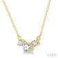 1/4 Ctw Three Stone Round Cut Diamond Past Present and Future Necklace in 14K Yellow Gold