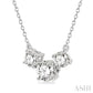 3/4 Ctw Three Stone Round Cut Diamond Past Present and Future Necklace in 14K White Gold