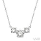 3/4 Ctw Three Stone Round Cut Diamond Past Present and Future Necklace in 14K White Gold