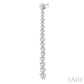 1 1/2 Ctw Round Cut Diamond Riviera Drop Earrings in 14K White Gold