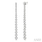 1 1/2 Ctw Round Cut Diamond Riviera Drop Earrings in 14K White Gold