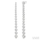2 Ctw Round Cut Diamond Riviera Drop Earrings in 14K White Gold