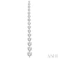 2 Ctw Round Cut Diamond Riviera Drop Earrings in 14K White Gold