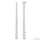 1 Ctw Round Cut Diamond Riviera Drop Earrings in 14K White Gold