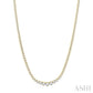 7 Ctw Riviera Round Cut Diamond Necklace in 14K Yellow Gold