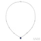 6X4 MM Oval Cut Sapphire and 1/6 Ctw Round Cut Diamond Precious Necklace in 14K White Gold