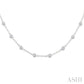 1 Ctw Bezel Set Round Cut Diamond Station Necklace in 14K White Gold