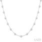 3 Ctw Bezel Set Round Cut Diamond Station Necklace in 14K White Gold
