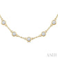 3 Ctw Bezel Set Round Cut Diamond Station Necklace in 14K Yellow Gold