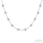5 Ctw Bezel Set Round Cut Diamond Station Necklace in 14K White Gold