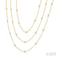 5 Ctw Bezel Set Round Cut Diamond 60-Inch Long Station Necklace in 14K Yellow Gold