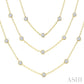 10 Ctw Bezel Set Round Cut Diamond 60-Inch Long Station Necklace in 14K Yellow Gold