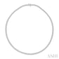 15 Ctw Round Cut Diamond Tennis Necklace in 14K White Gold