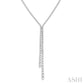 3 Ctw Open-End Y-Shape Round Cut Diamond Lariat Necklace in 14K White Gold