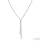 5 Ctw Open-End Y-Shape Round Cut Diamond Lariat Necklace in 14K White Gold