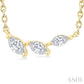 1/6 Ctw Graduated Marquise Cut Diamond Fashion Necklace in 14K Yellow Gold