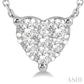 1/4 Ctw Lovebright Diamond Heart Pendant With Chain in 14K White Gold
