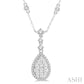 1 Ctw Pear Shape Round Cut Diamond Lovebright Necklace in 14K White Gold
