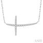 1/6 Ctw Cross Round Cut Diamond Necklace in 10K White Gold