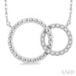 1/10 Ctw Interlocking Twin Circles Round Cut Diamond Pendant With Chain in 10K White Gold