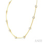 1 1/2 Ctw Lovebright Circular Mount & Bar Link Round Cut Diamond Choker Necklace in 14K Yellow and White Gold
