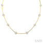 1 1/2 Ctw Lovebright Circular Mount & Bar Link Round Cut Diamond Choker Necklace in 14K Yellow and White Gold