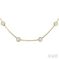 1 1/2 Ctw Lovebright Circular Mount & Bar Link Round Cut Diamond Choker Necklace in 14K Yellow and White Gold