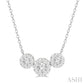 1 1/2 Ctw 3-Stone Past Present and Future Lovebright Round Cut Diamond Necklace in 14K White Gold