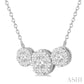 1 Ctw 3-Stone Past Present and Future Lovebright Round Cut Diamond Necklace in 14K White Gold