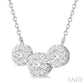 1/2 Ctw 3-Stone Past Present and Future Lovebright Round Cut Diamond Necklace in 14K White Gold