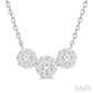 1/2 Ctw 3-Stone Past Present and Future Lovebright Round Cut Diamond Necklace in 14K White Gold