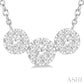 1/2 Ctw 3-Stone Past Present and Future Lovebright Round Cut Diamond Necklace in 14K White Gold