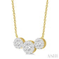 3/4 Ctw 3-Stone Past Present and Future Lovebright Round Cut Diamond Necklace in 14K Yellow and White Gold