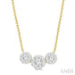 3/4 Ctw 3-Stone Past Present and Future Lovebright Round Cut Diamond Necklace in 14K Yellow and White Gold