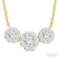 3/4 Ctw 3-Stone Past Present and Future Lovebright Round Cut Diamond Necklace in 14K Yellow and White Gold