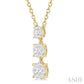 1/3 Ctw Past Present and Future Lovebright Round Cut Diamond Layered Pendant With Chain in 14K Yellow Gold