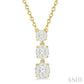 1/3 Ctw Past Present and Future Lovebright Round Cut Diamond Layered Pendant With Chain in 14K Yellow Gold