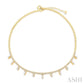 2 1/2 Ctw Geometric Dangle Accent Emerald and Round Cut Diamond Bead Bijoux Choker Necklace in 14K Yellow Gold