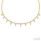2 1/2 Ctw Geometric Dangle Accent Emerald and Round Cut Diamond Bead Bijoux Choker Necklace in 14K Yellow Gold