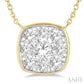 1/2 Ctw Cushion Shape Lovebright Diamond Pendant With Chain in 14K Yellow and White Gold