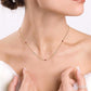 2.25 MM Ruby and 1/4 Ctw Round Cut Diamond Precious Station Necklace in 14K Yellow Gold