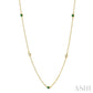 2.6 MM Emerald and 3/8 Ctw Round Cut Diamond Precious Station Necklace in 14K Yellow Gold