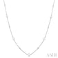 4 MM Round Shape Cultured Pearl and 1/6 Ctw Round Cut Diamond Station Necklace in 14K White Gold