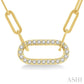 1/4 Ctw Paperclip Round Cut Diamond Pendant With Chain in 14K Yellow Gold
