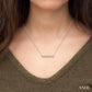 1/8 Ctw Bar Round Cut Diamond Petite Necklace in 10K Yellow Gold