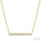 1/8 Ctw Bar Round Cut Diamond Petite Necklace in 10K Yellow Gold