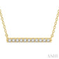1/8 Ctw Bar Round Cut Diamond Petite Necklace in 10K Yellow Gold