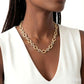 2 1/3 Ctw Open-Window Oval and Circular Link Round Cut Diamond Aeris Gold Bold Fashion Necklace in 14K Yellow Gold