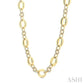 2 1/3 Ctw Open-Window Oval and Circular Link Round Cut Diamond Aeris Gold Bold Fashion Necklace in 14K Yellow Gold