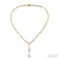 2 Ctw Lovebright Round Cut Diamond Elongated Link Necklace in 14K Yellow and White Gold